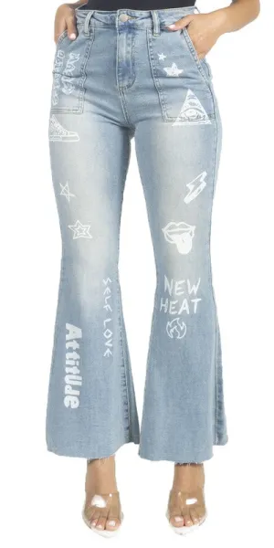 High Rise Print Jean