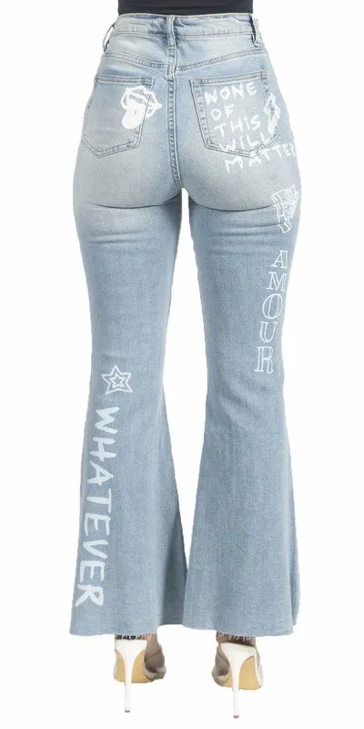 High Rise Print Jean