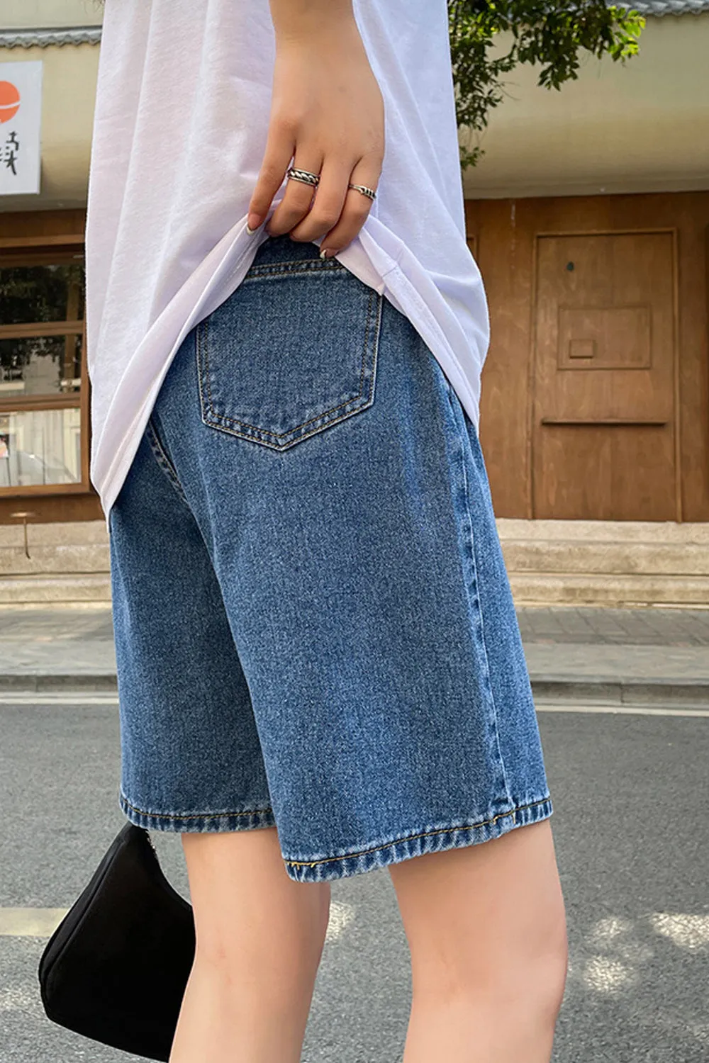High Waist Classic Denim Shorts Jeans