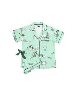 HOLIDAY TOILE PAJAMA SHORTS SET