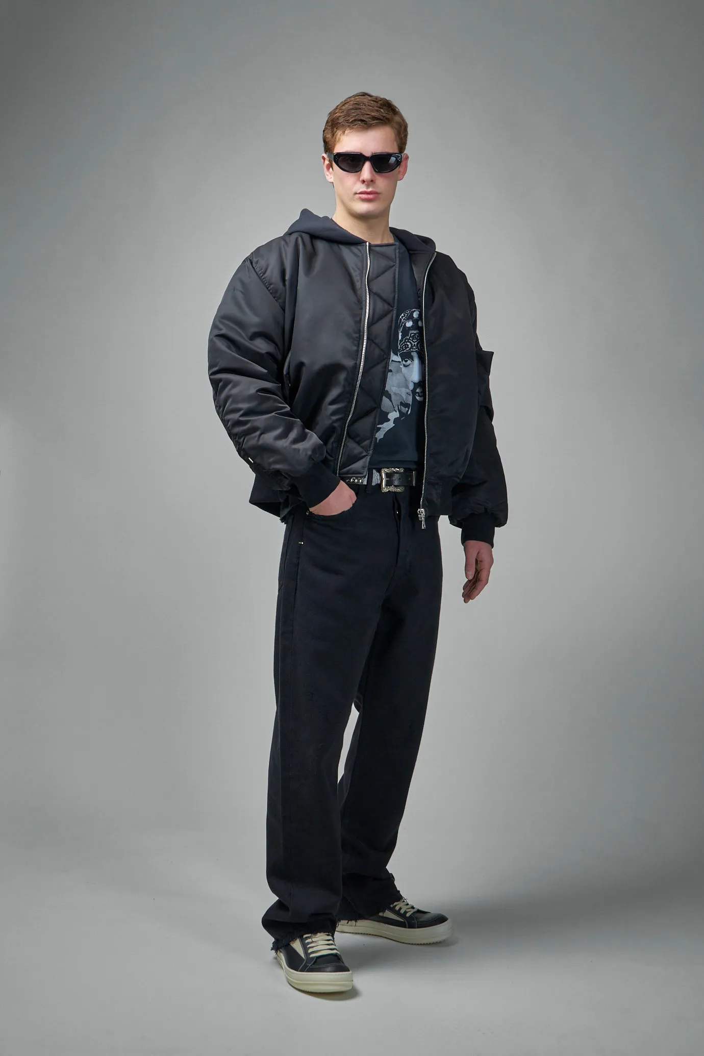 Hooded Bomber Jacket Nylon