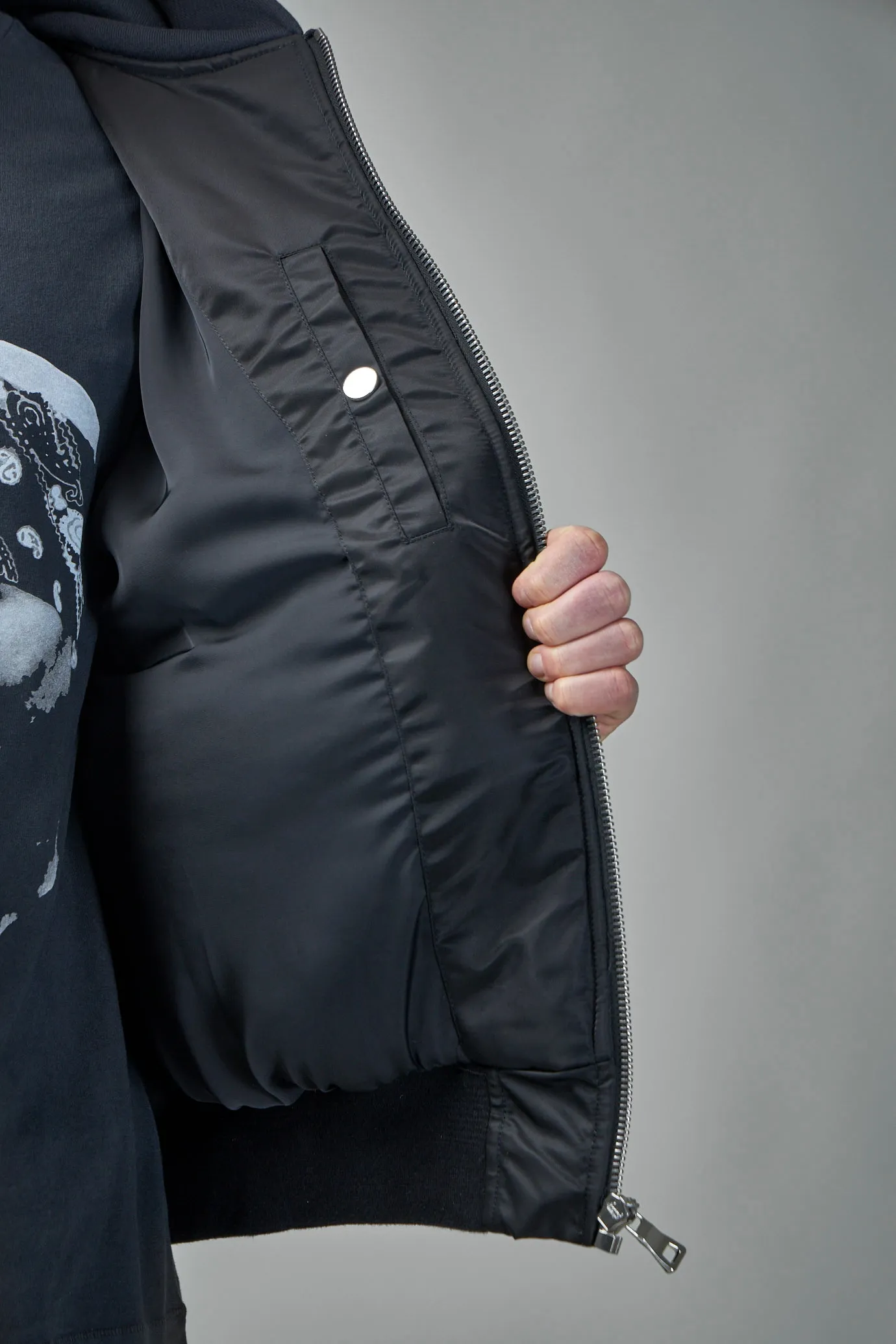 Hooded Bomber Jacket Nylon