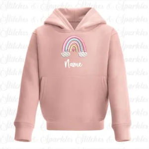 Hoodie - Embroidered Boho Rainbow