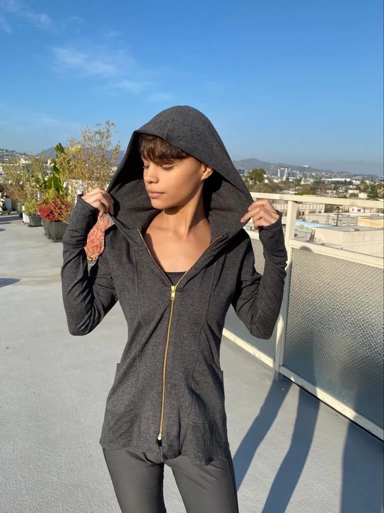 HOODIE MICROFIBER DARK GREY