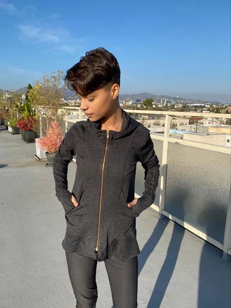 HOODIE MICROFIBER DARK GREY