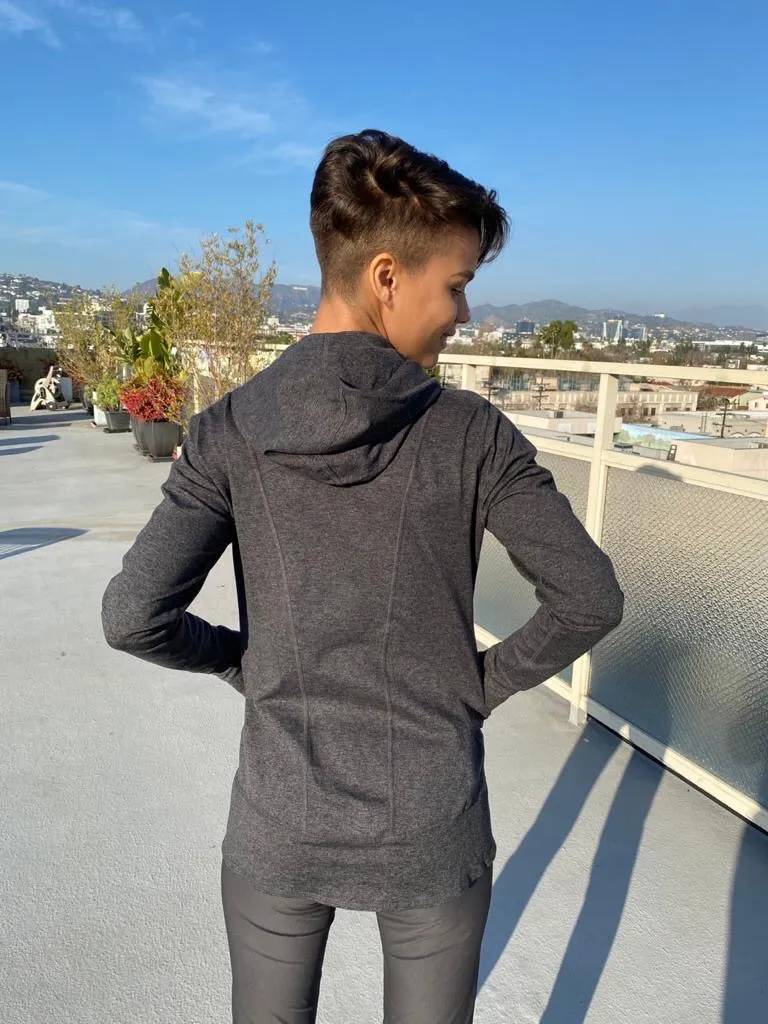 HOODIE MICROFIBER DARK GREY