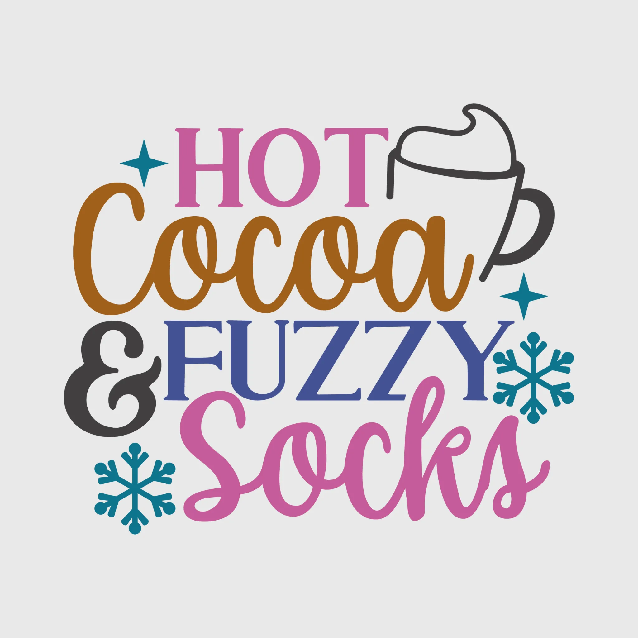 Hot Cocoa & Fuzzy Socks Transfer