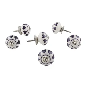 Indian-Shelf Pack of 6 Purple Heart Door Handles- Ceramic Drawer Pull- Round Door Pull- Drawer Knob- Dresser Knob- Farmhouse Pulls- Dresses Knobs- Cabinet Knobs Modern