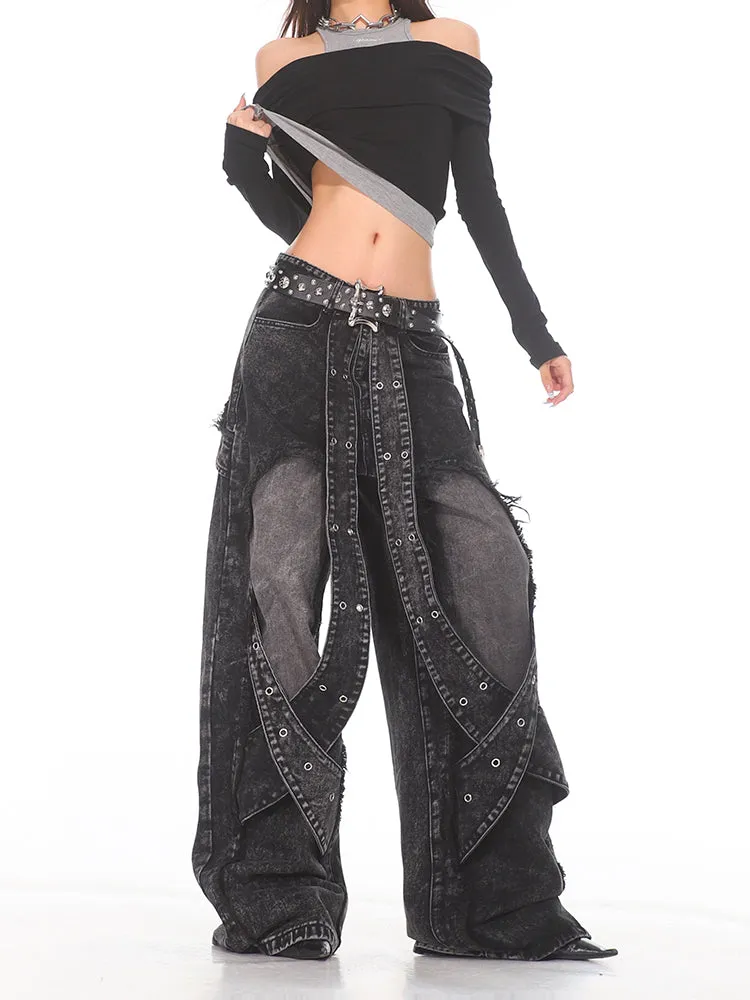 Industrial Deconstructed Panel Denim Jeans