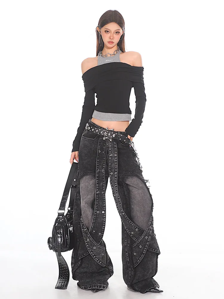 Industrial Deconstructed Panel Denim Jeans