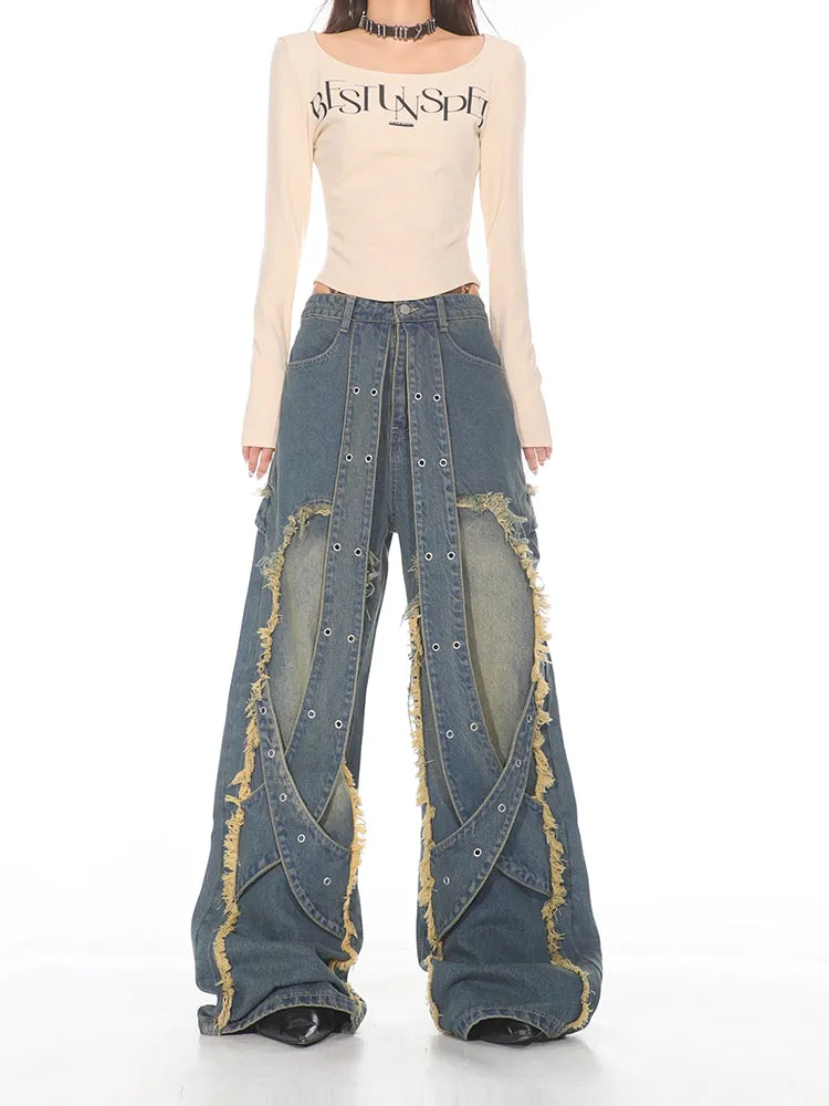 Industrial Deconstructed Panel Denim Jeans