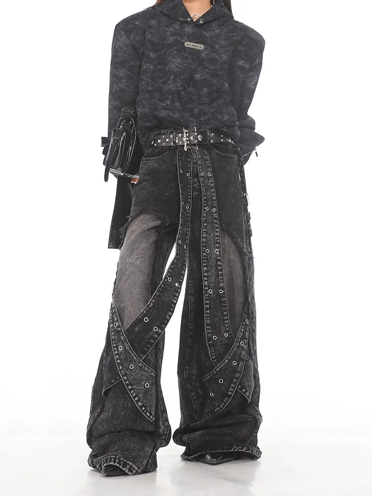 Industrial Deconstructed Panel Denim Jeans