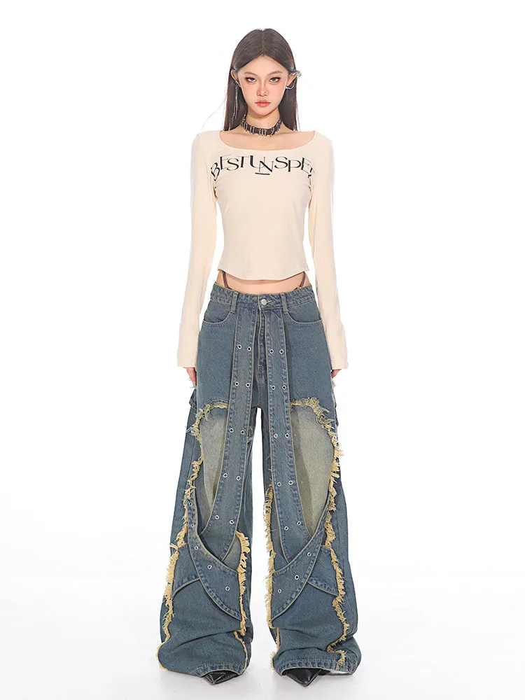 Industrial Deconstructed Panel Denim Jeans