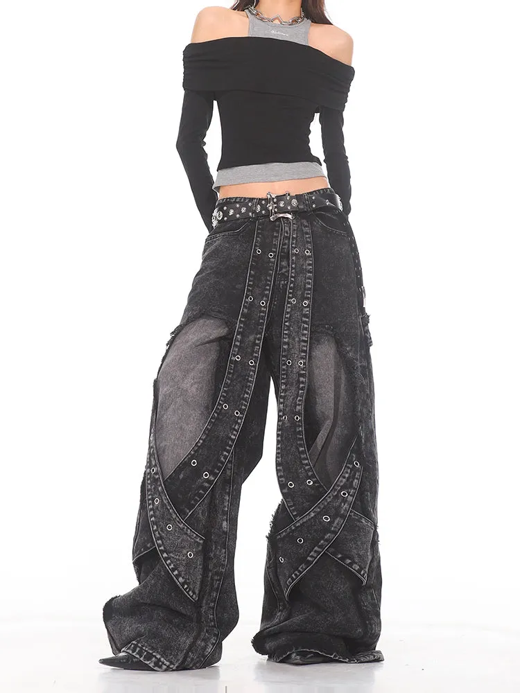 Industrial Deconstructed Panel Denim Jeans