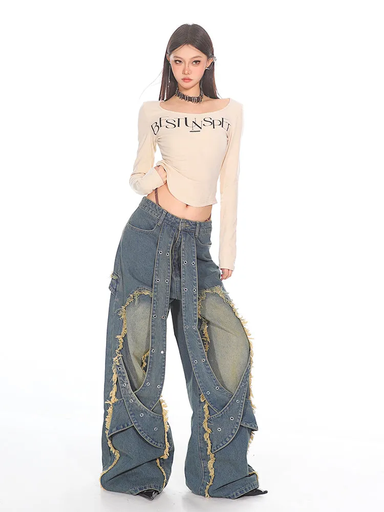 Industrial Deconstructed Panel Denim Jeans