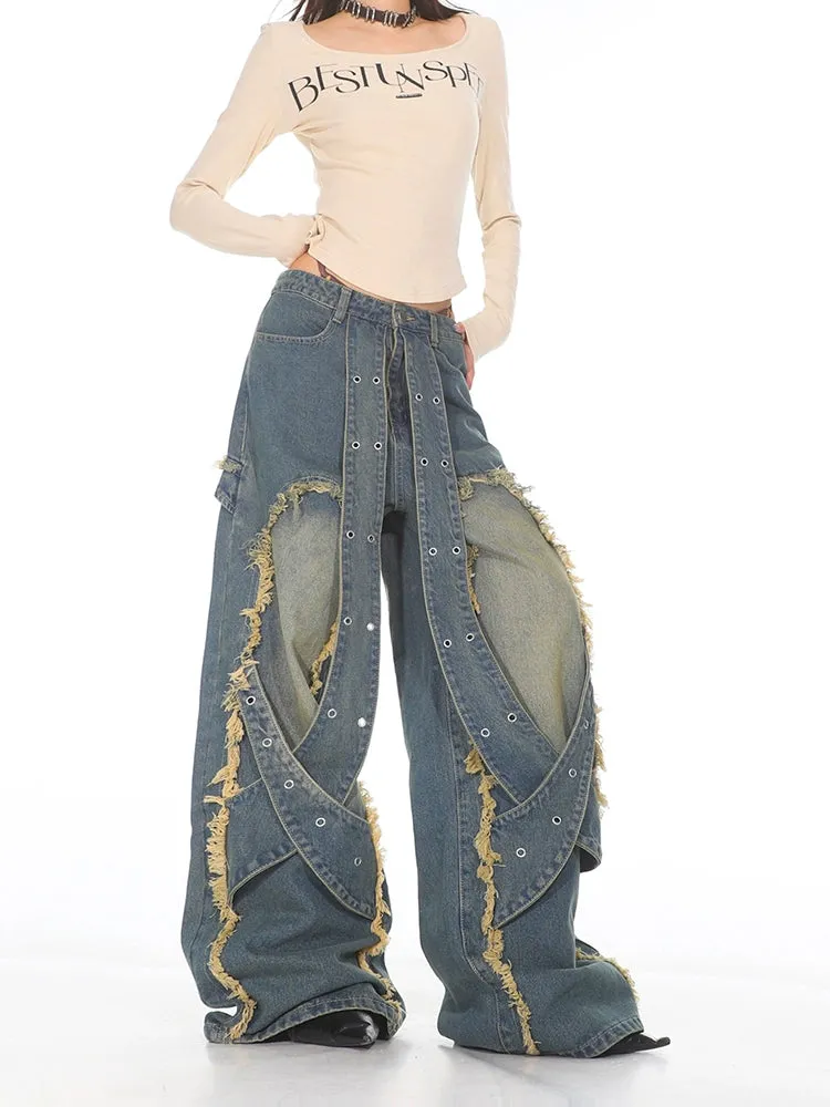 Industrial Deconstructed Panel Denim Jeans