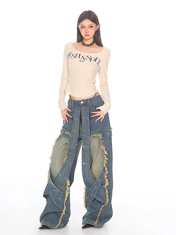 Industrial Deconstructed Panel Denim Jeans