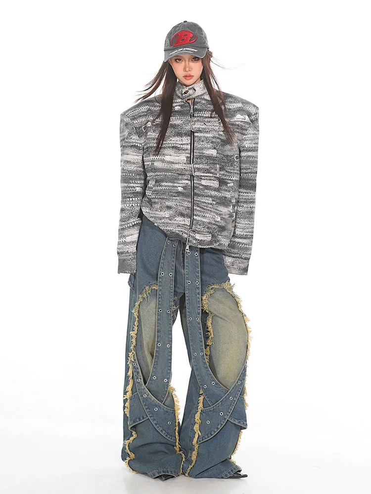 Industrial Deconstructed Panel Denim Jeans
