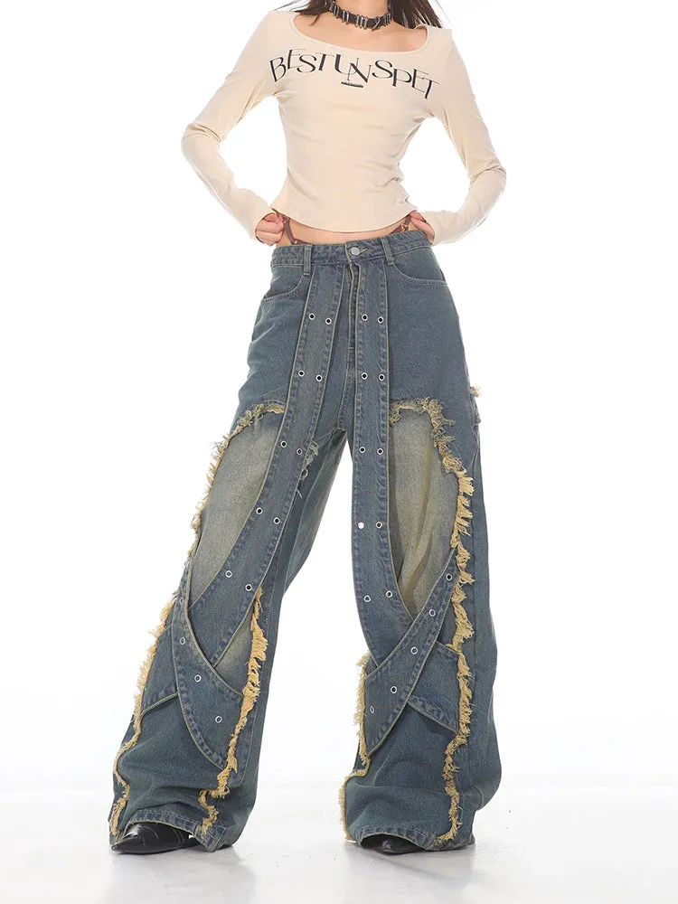 Industrial Deconstructed Panel Denim Jeans