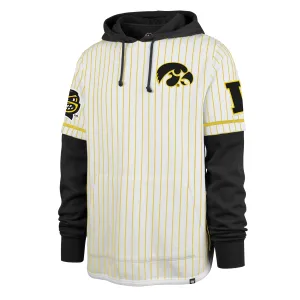 IOWA HAWKEYES PINSTRIPE '47 SHORTSTOP PULLOVER HOOD