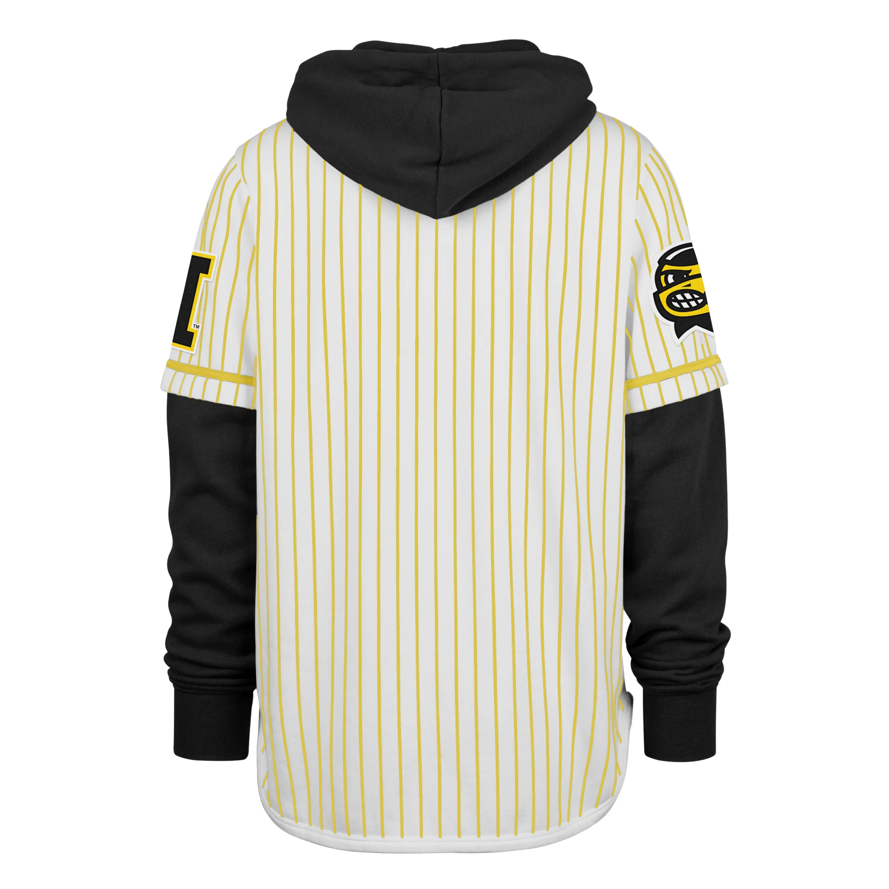 IOWA HAWKEYES PINSTRIPE '47 SHORTSTOP PULLOVER HOOD