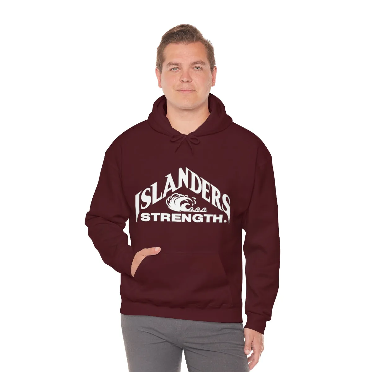 Islanders Strength White Unisex Heavy Blend™ Hooded Sweatshirt