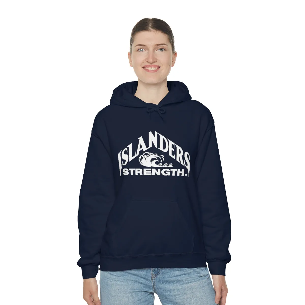 Islanders Strength White Unisex Heavy Blend™ Hooded Sweatshirt