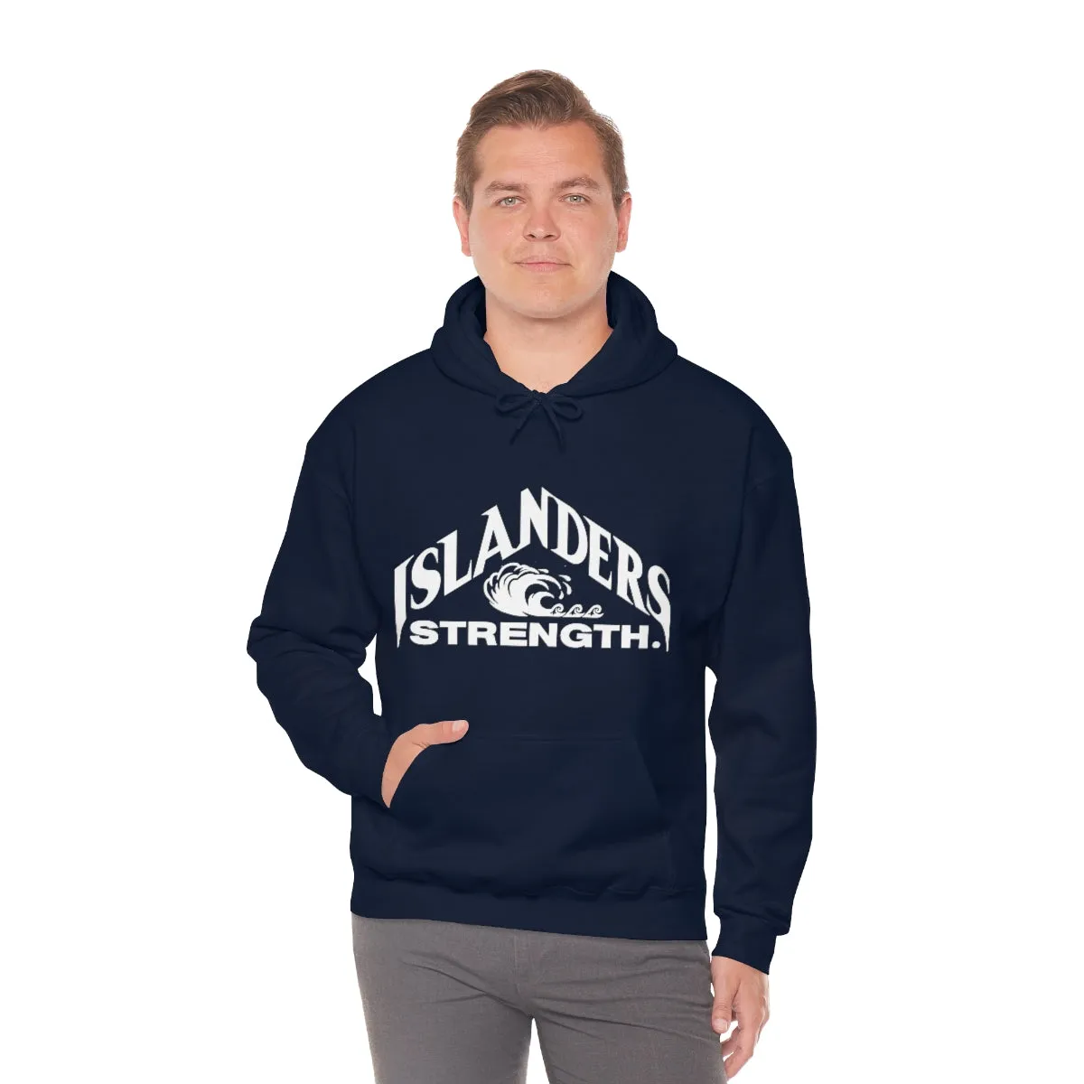 Islanders Strength White Unisex Heavy Blend™ Hooded Sweatshirt