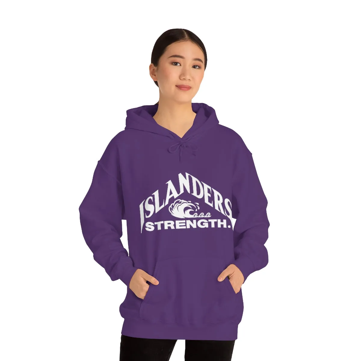 Islanders Strength White Unisex Heavy Blend™ Hooded Sweatshirt