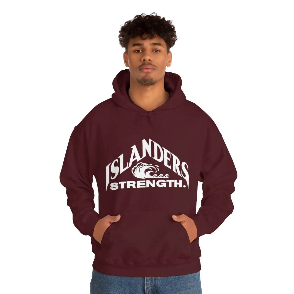 Islanders Strength White Unisex Heavy Blend™ Hooded Sweatshirt