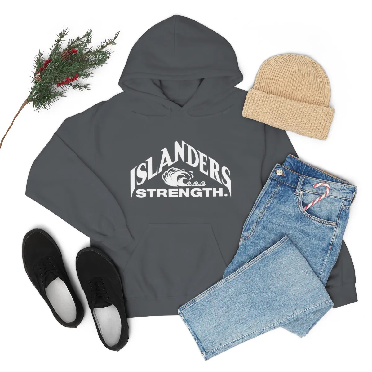 Islanders Strength White Unisex Heavy Blend™ Hooded Sweatshirt