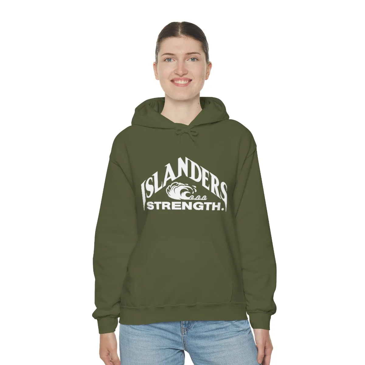 Islanders Strength White Unisex Heavy Blend™ Hooded Sweatshirt