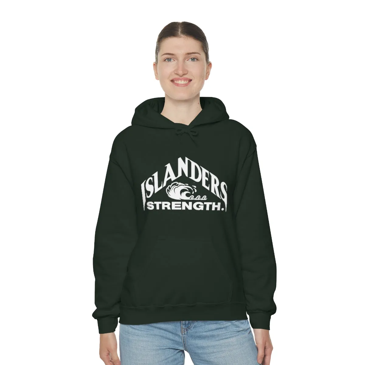 Islanders Strength White Unisex Heavy Blend™ Hooded Sweatshirt
