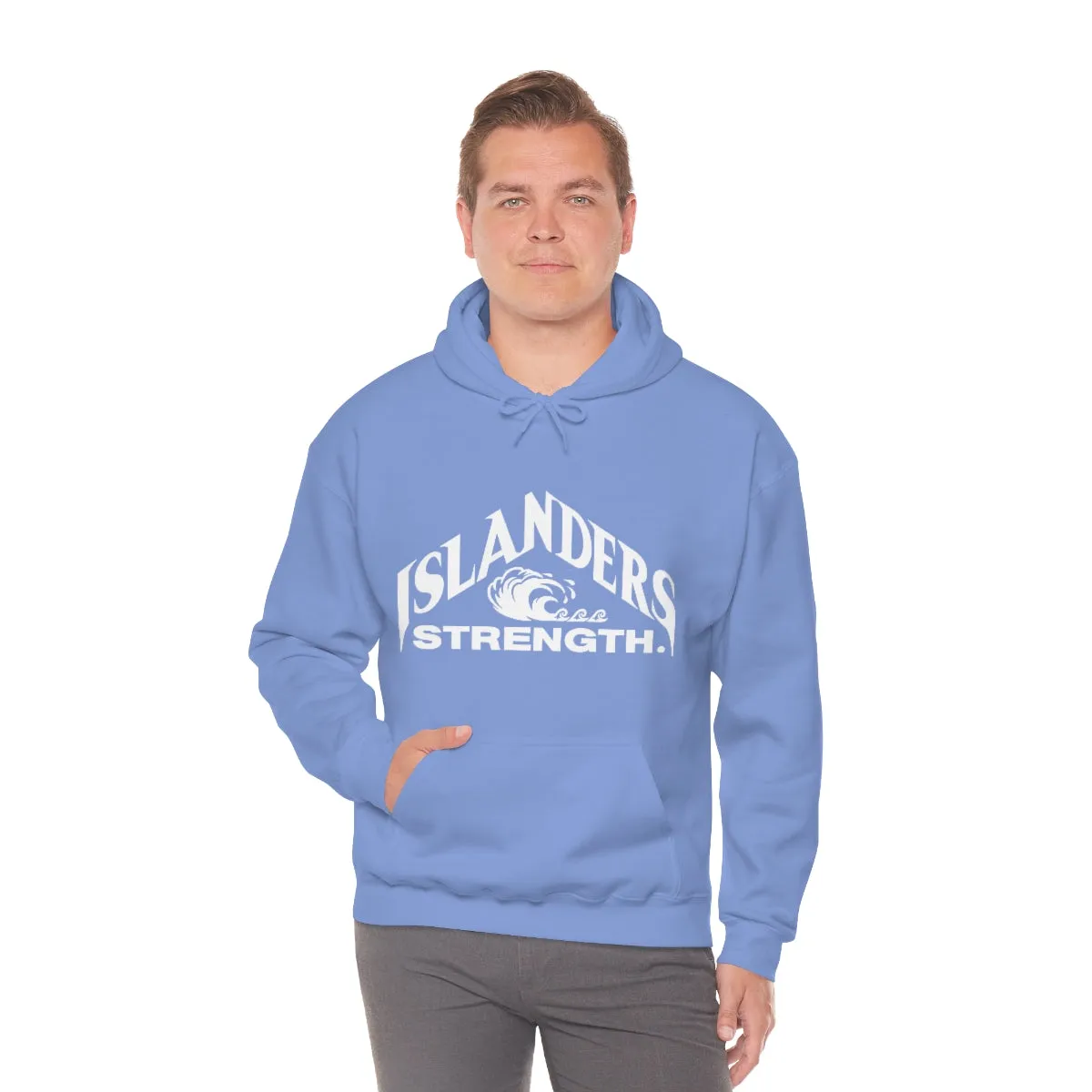 Islanders Strength White Unisex Heavy Blend™ Hooded Sweatshirt