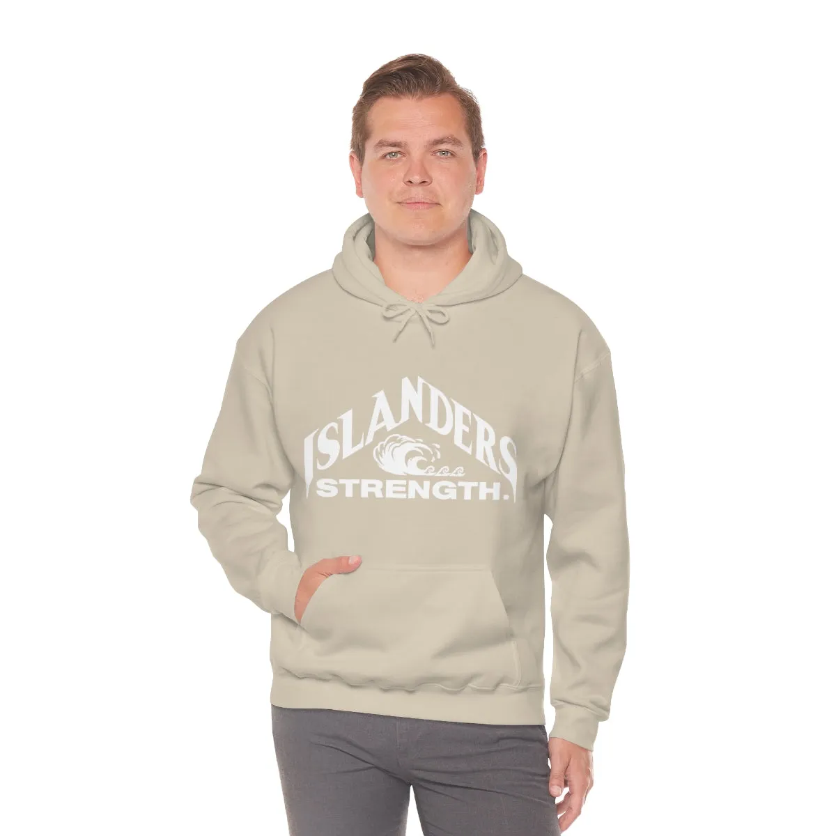 Islanders Strength White Unisex Heavy Blend™ Hooded Sweatshirt