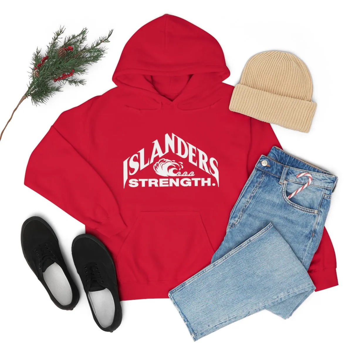 Islanders Strength White Unisex Heavy Blend™ Hooded Sweatshirt