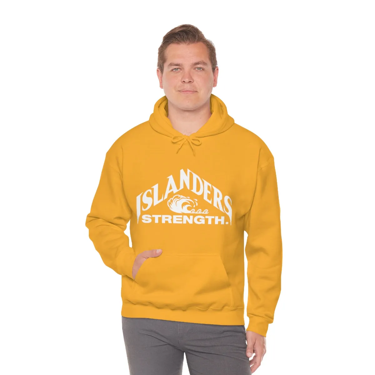 Islanders Strength White Unisex Heavy Blend™ Hooded Sweatshirt