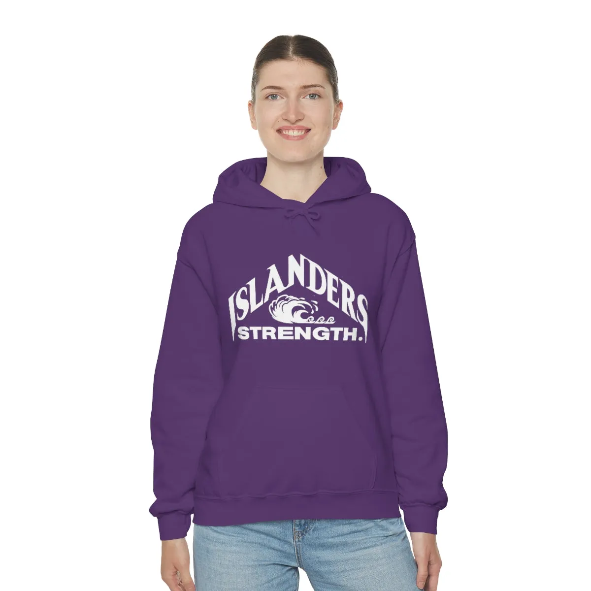 Islanders Strength White Unisex Heavy Blend™ Hooded Sweatshirt
