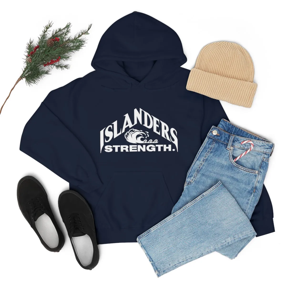 Islanders Strength White Unisex Heavy Blend™ Hooded Sweatshirt