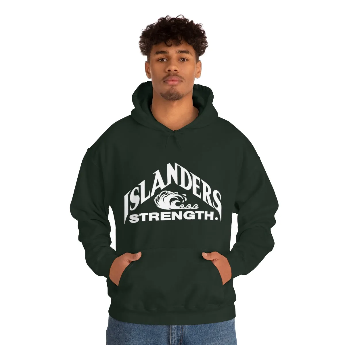 Islanders Strength White Unisex Heavy Blend™ Hooded Sweatshirt