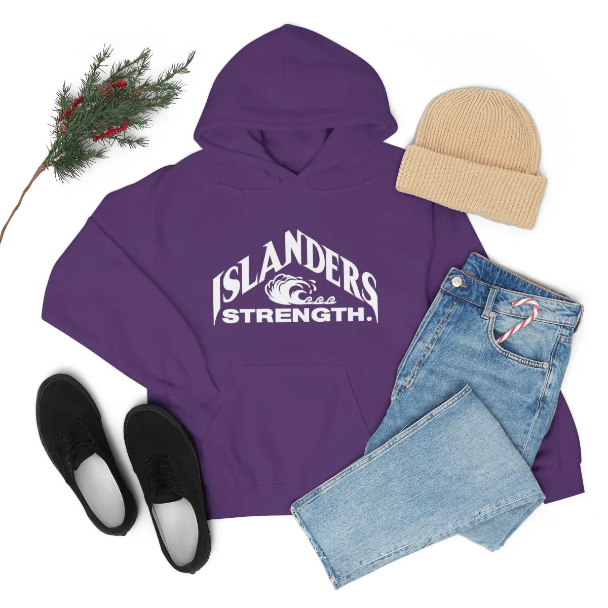 Islanders Strength White Unisex Heavy Blend™ Hooded Sweatshirt