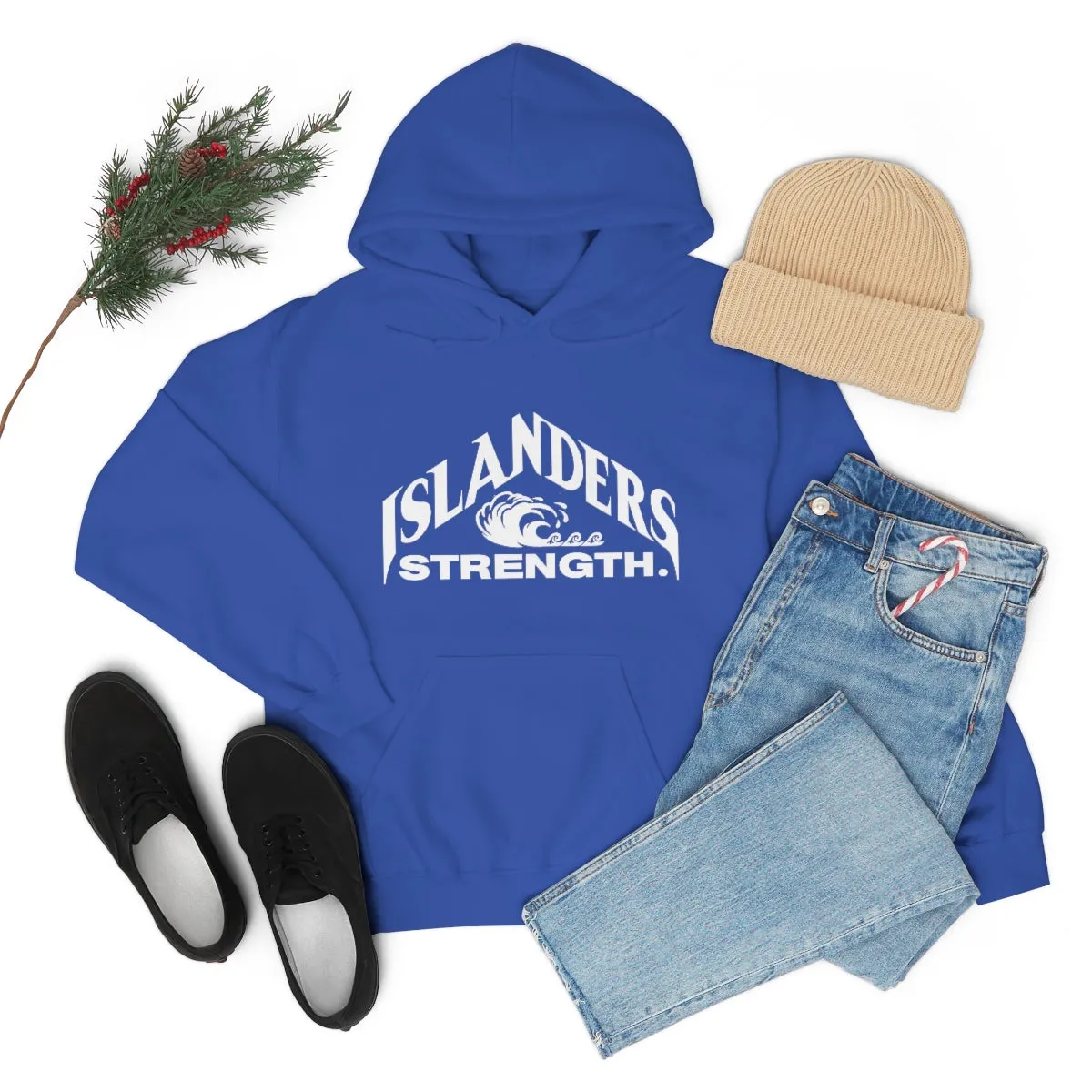 Islanders Strength White Unisex Heavy Blend™ Hooded Sweatshirt