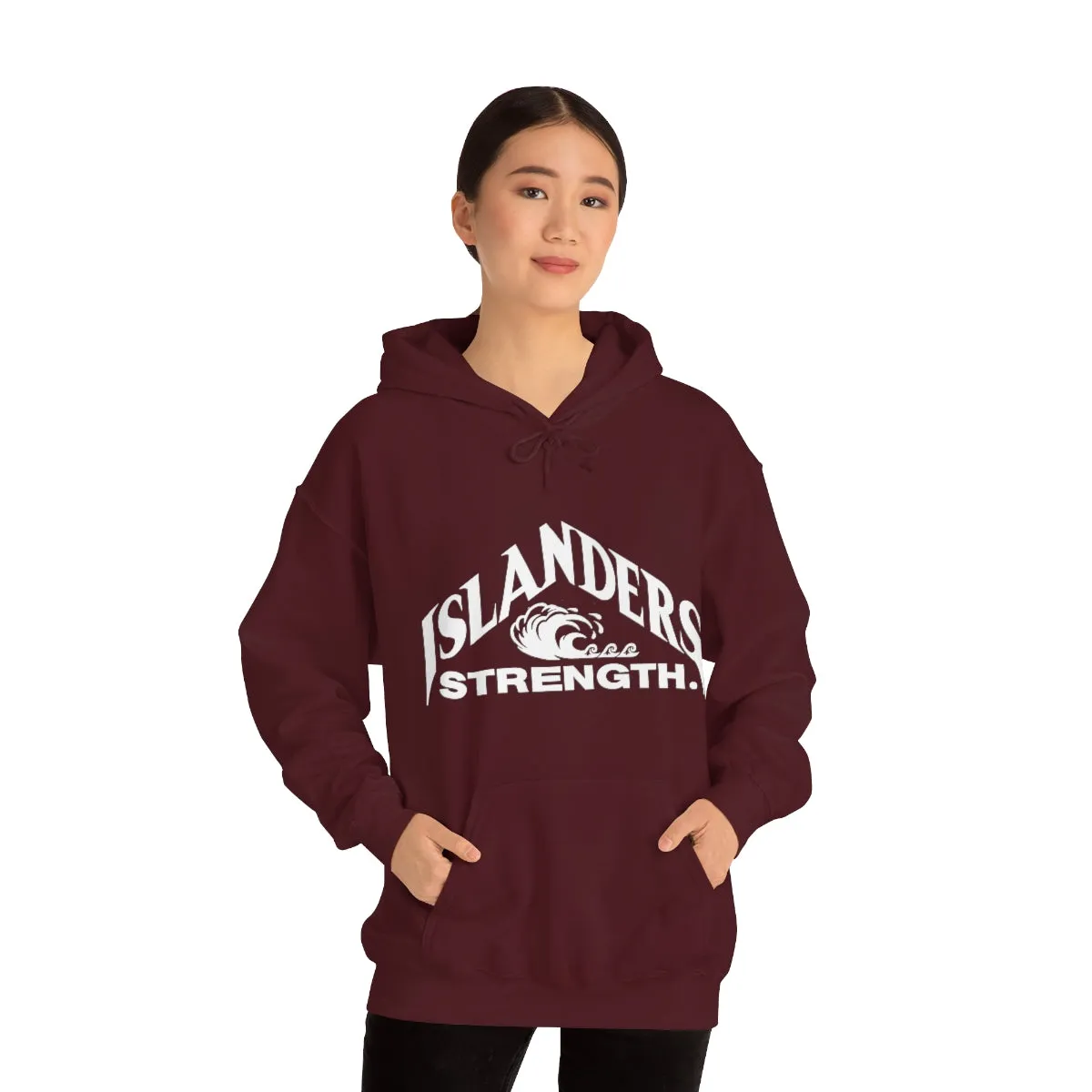 Islanders Strength White Unisex Heavy Blend™ Hooded Sweatshirt