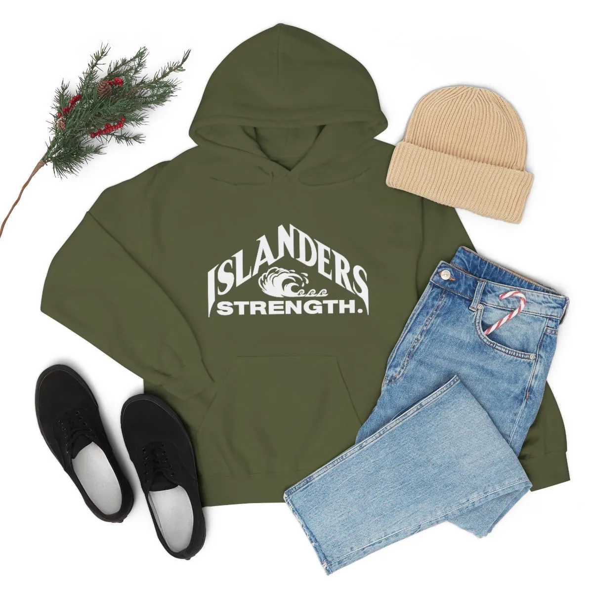 Islanders Strength White Unisex Heavy Blend™ Hooded Sweatshirt