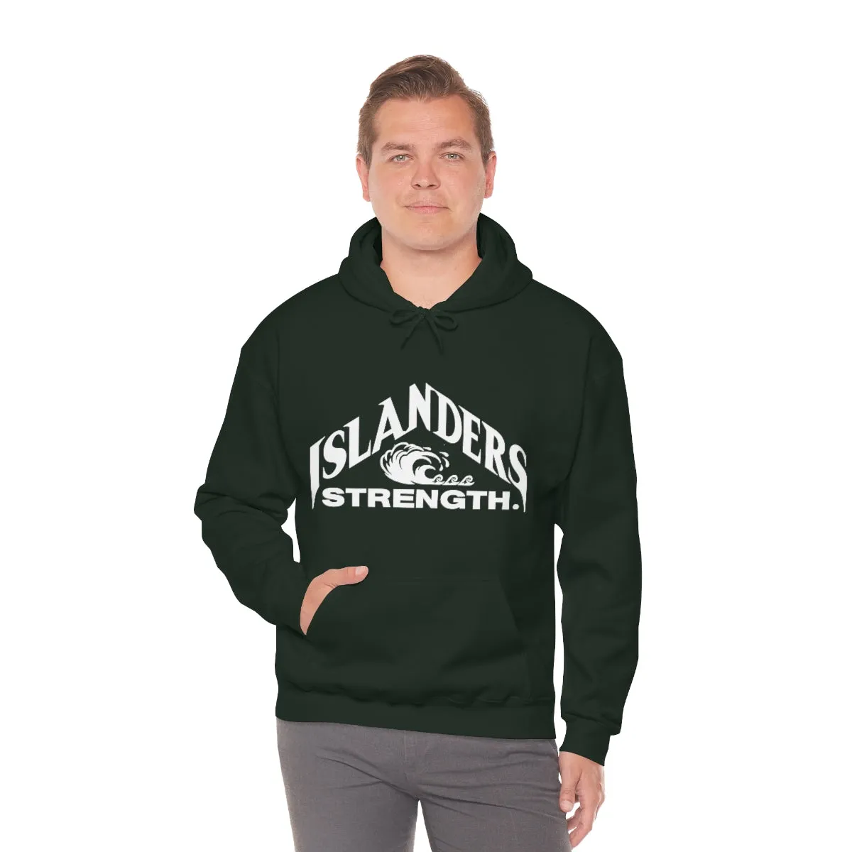 Islanders Strength White Unisex Heavy Blend™ Hooded Sweatshirt