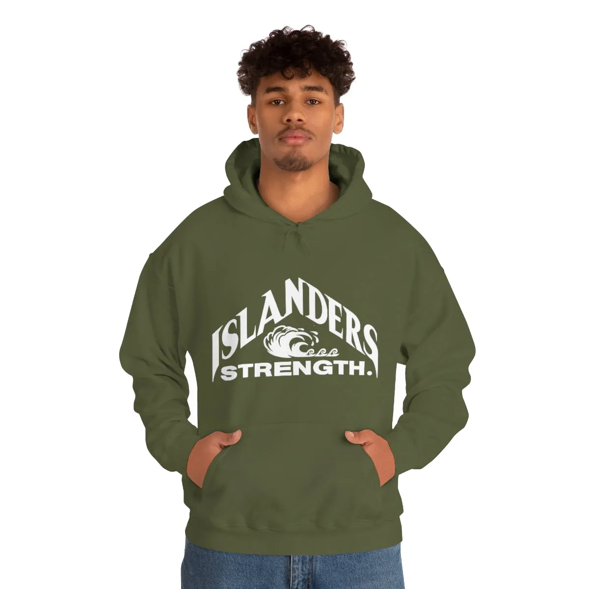 Islanders Strength White Unisex Heavy Blend™ Hooded Sweatshirt