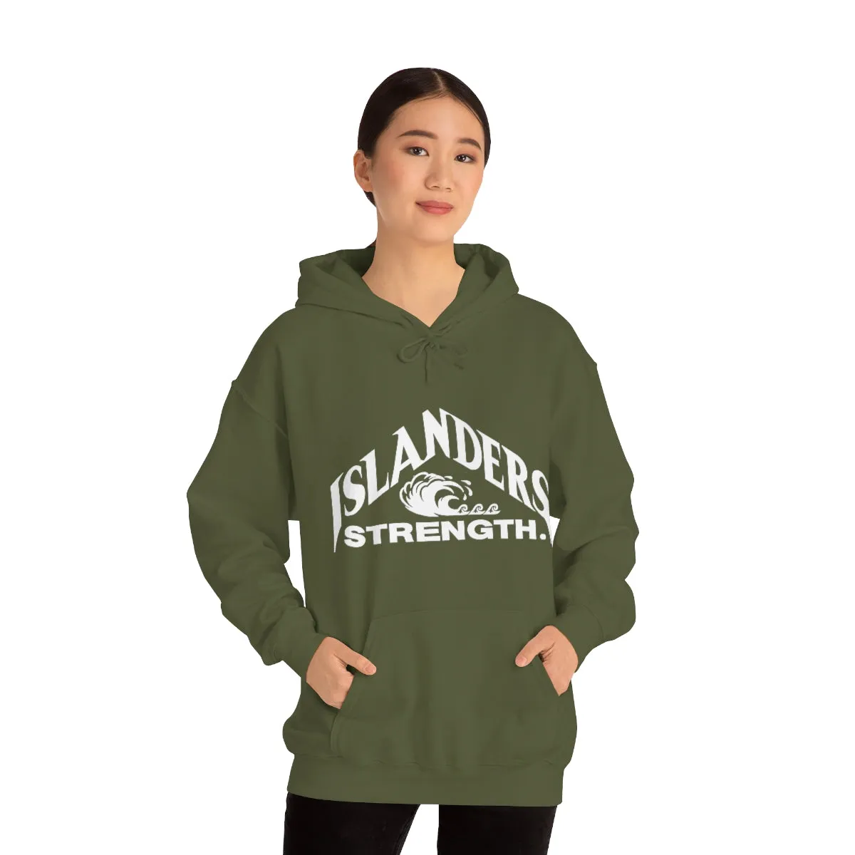 Islanders Strength White Unisex Heavy Blend™ Hooded Sweatshirt