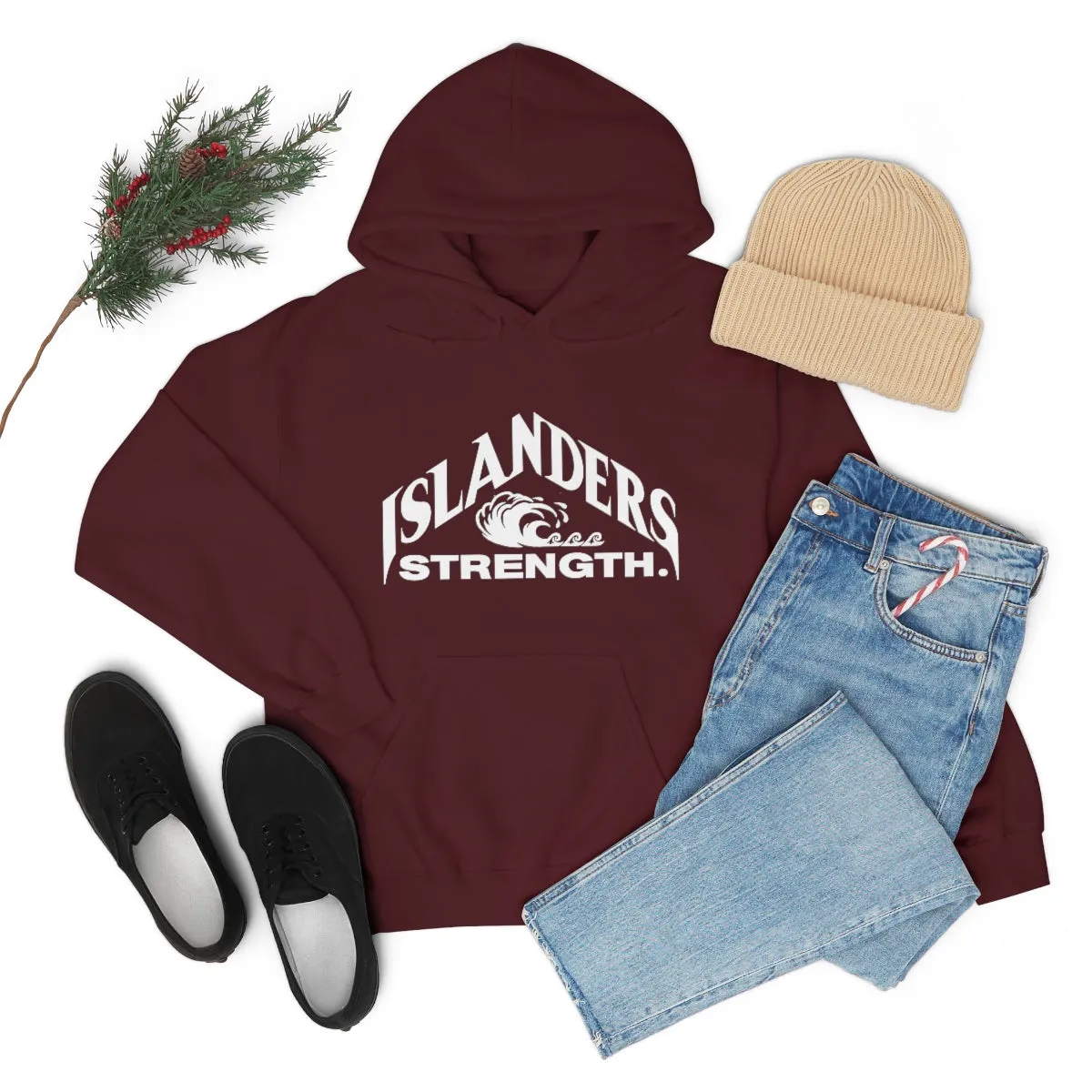 Islanders Strength White Unisex Heavy Blend™ Hooded Sweatshirt