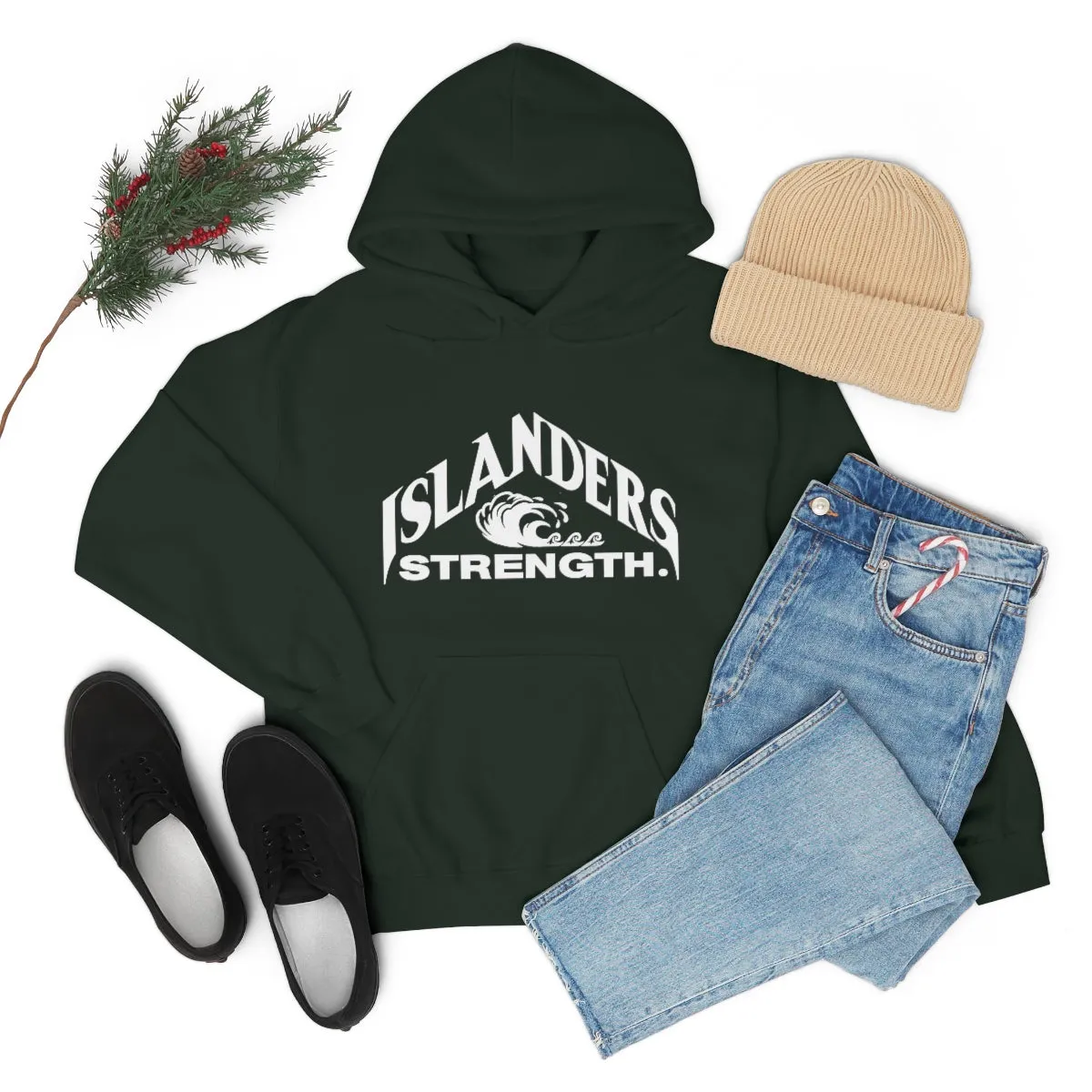 Islanders Strength White Unisex Heavy Blend™ Hooded Sweatshirt
