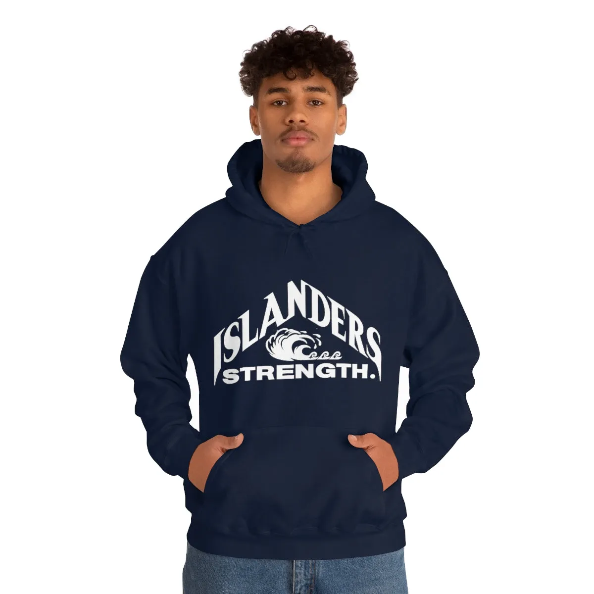 Islanders Strength White Unisex Heavy Blend™ Hooded Sweatshirt